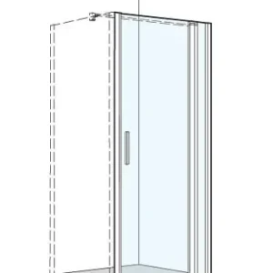 Achat Immédiat Porte battante Koralle S400 Plus Couleur d‘argent Verre clair Plus